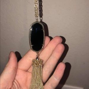 Kendra Scott long black and gold necklace